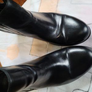 "BORN BLACK LEATHER SLIP ON BOOTIE"